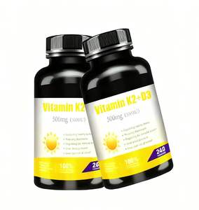 Capsules molles végétariennes halal pour adultes, vitamine D3 K2 - Soins immunitaires des os, anti-fatigue, compléments énergétiques, durée de conservation de 24 mois - Product Image 1