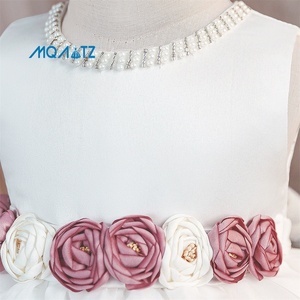 MQATZ Nuevo Estilo Vestido <span class=keywords><strong>de</strong></span> Gasa Doble Capa con Lazo <span class=keywords><strong>de</strong></span> Malla y Mezcla <span class=keywords><strong>de</strong></span> Algodón sin Mangas con Rosas 3D para Bebés - Product Image 5