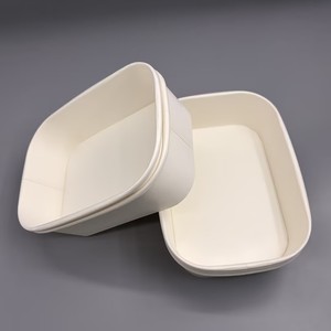 Contenedor de Alimentos de Papel Ecológico con Impresión Personalizada al por Mayor, Tazón Cuadrado para Llevar Ensaladas, Resistente al Calor y al Agua - Product Image 3