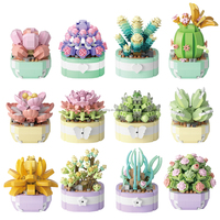 NOUVEAU Nano Blocks Plante en pot Plante succulente Mini briques Blocs de construction de dessins animés Ensembles de jouets Jouets pour enfants P1246-P1257