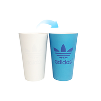 VENTE FLASH - Gobelets classiques écologiques en aluminium jetables, logo personnalisé, couleur changeante, forme trapézoïdale, 500 ml, pour bière, vin, camping