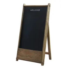 Rustic Foldable Wood Black Board Standing Folding Wooden A Frame BlackBoard