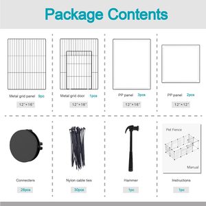 Corralito para Mascotas de Alambre Premium, Corralito Plegable para Perros Grandes, Corralito Duradero para Gatitos, Valla para Mascotas - Product Image 6