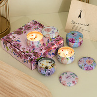 DIY Sojawachs Ins-Style Becherförmige Halbhandgemachte Aromatherapie-Kerze 4-teiliges Geschenkset Romantisch für Zuhause Paare Pflanzenbasiert