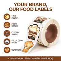Étiquettes d'emballage alimentaire personnalisées de haute qualité, autocollants en vinyle imperméables, adhésifs de qualité alimentaire, autocollants de logo de produit