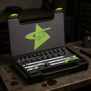 Fasano <b>Socket</b> Set 24 Pc Metric With Ratchet And <b>Extensions</b> For Automotive Repair - Product Image 3