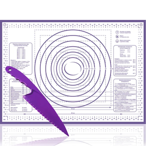 แผ่นซิลิโคน66*46สำหรับการอบไม่ติดม้วนแป้งพร้อมการวัด - Product Image 2