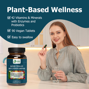 Comprimés multivitaminés végétaliens de haute qualité avec riboflavine pour l'énergie, la santé cérébrale, la musculature et l'immunité, faciles à avaler - Product Image 3