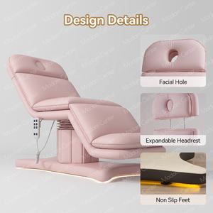 Lit de beauté électrique Madam Center avec bande lumineuse LED, table de <span class=keywords><strong>massage</strong></span> pliable en cuir synthétique pour <span class=keywords><strong>salon</strong></span> - Product Image 5