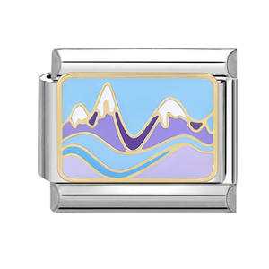 Módulo de Dijes Hecho a Mano con Base de Acero Azul Accesorios Italianos Personalizados Pulsera y Collar de Eslabones Creativos - Product Image 4