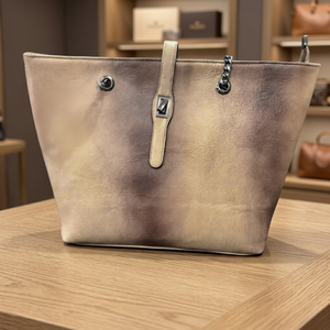 Sac à main pour femme en cuir véritable fait main, fermeture à glissière, pliable, sangle amovible, imperméable, grande capacité - Product Image 2