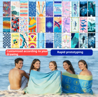 Microfiber Beach Towel Sand Free Double Sided Velvet Suede Travel Towel Quick Dry Oversized Picnic Mat Custom Logo Wholesale