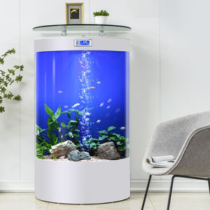 אקווריום זכוכית עגולה (שימוש בסלון ביתי, בעמידה רצפה) עם מערכת סינון וחמצן ותפקוד אקולוגי - Product Image 4