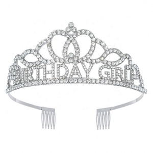 Luxury Kids Princess <b>Crown</b> Rhinestone Hair Headwear Trendy Wedding <b>Tiara</b> Claw Setting Crystals for Gifting Birthday Celebrations - Product Image 3