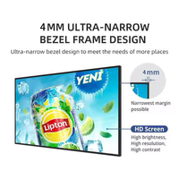 Alihh 32 43 50 55 65 Sewa Digital Signage Layar LCD Papan Menu Ultra-tipis Tanpa Bingkai Informasi Periklanan untuk Restoran