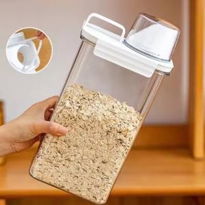 Contenedor de Arroz Hermético de 2.5L con Cuatro Botones, a Prueba de Humedad, para Almacenamiento de Arroz Enlatado, Granos y Cereales - Product Image 2