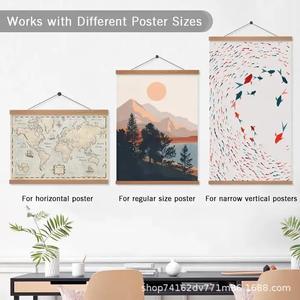<span class=keywords><strong>Cadre</strong></span> magnétique en bois pour affiches, support mural pour livres, bricolage, en teck et pin, pour peintures, toiles, affiches et <span class=keywords><strong>photos</strong></span> - Product Image 2