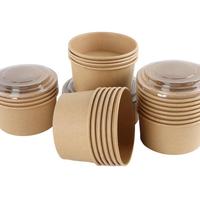 Saladiers en papier avec couvercle, emballage écologique, 750 ml, 1000 ml, 1075 ml, boîte à collation en papier kraft