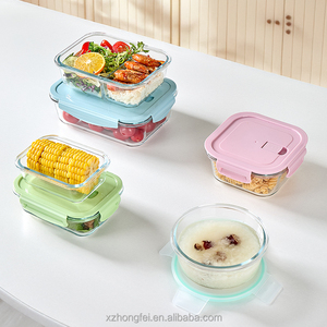 Couvercle de boîte <span class=keywords><strong>à</strong></span> bento en verre hermétique allant au micro-ondes, design moderne, pour la cuisine, le camping et le stockage des aliments. - Product Image 5