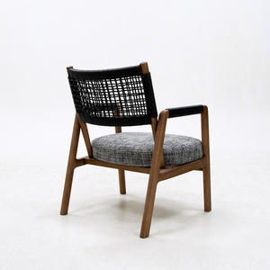 Silla de Descanso Minimalista China con Base de Cuero y Respaldo Curvo, Silla de Salón para Sala de Estar, Dormitorio, Oficina en Casa, Recepción - Product Image 3