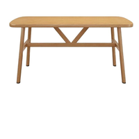 Ensemble table et chaises modernes en bois massif avec coussins pour mobilier de restaurant