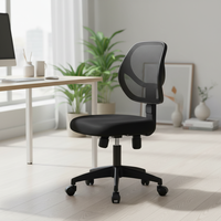 Chaises de bureau modernes inclinables à dossier bas avec hauteur de siège réglable, pivotantes, en maille respirante, pour bureau à domicile