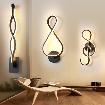 TOGETHER Indoor Wall Lamp Led Bedroom Living Room Modern Wall Lights Decorated Black Wall Lights Aluminum