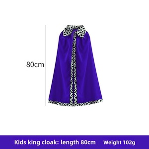 Conjunto de disfraz de capa de rey real y Príncipe, capa de fiesta de Navidad de Halloween con corona de diamantes de imitación <span class=keywords><strong>para</strong></span> adultos, niños, <span class=keywords><strong>padres</strong></span> e hijos, Cosplay - Product Image 6
