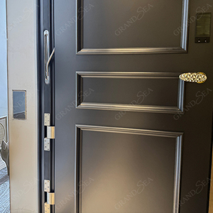 Pintu Masuk Depan Mewah Berkualitas Tinggi Warna Hitam Gaya Eropa Pintu Depan Aluminium Keamanan Eksterior untuk Rumah - Product Image 3