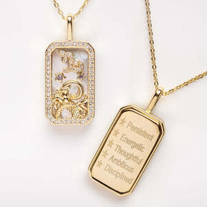Collier pendentif zodiaque romantique avec zircon coloré or étoile cloche breloque diamant bijoux religieux chaîne à maillons pour anniversaire - Product Image 5