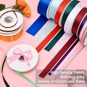 4 cm Polyester <b>Ribbons</b> 100 Yards <b>Ribbon</b> Roll 1.5 Inch Pink Double Face Satin <b>Ribbon</b> with Eternal Rose Flowers - Product Image 2