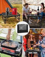 Table pliante portable en aluminium réglable en hauteur de 90x60cm pour le camping en plein air, le patio et le barbecue.