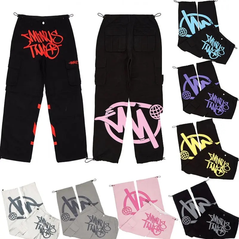 Retro Street Trend Cargo Pants Y2k Style Vintage 2024 Baggy Streetwear Logo Brand Men Pockets Pantalones straight Sweatpants