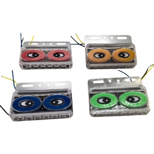 Pièces d'éclairage pour camions, feux latéraux LED en forme d'œil pour camions, rouge, blanc, bleu, vert, jaune, universels pour camions et remorques - Product Image 4
