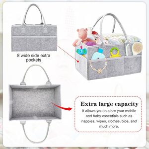 Bestselling Felt Rattan Baby Diaper Caddy Organizer with Nursery <b>Storage</b> <b>Bin</b> Foldable Durable for Living Room & Garage Use - Product Image 4