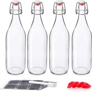 Bouteille en verre de 1 litre avec bouchon à bascule 33 OZ pour boissons 1000 ml avec bouchon pivotant utilisée en cuisine pour le kombucha - Product Image 3