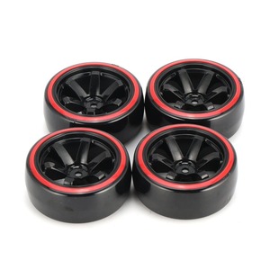 4 pièces de jantes en <span class=keywords><strong>plastique</strong></span> dur de 64 mm avec pneus pour voiture de <span class=keywords><strong>drift</strong></span> RC 1/10, pièces détachées et accessoires - Product Image 2