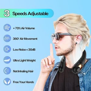 Ventilador de Cuello sin Aspas de Fibra de Carbono de Alta Calidad, Mini Ventilador Personal Recargable con Fuerte Succión para Uso en Exteriores en Verano - Product Image 2