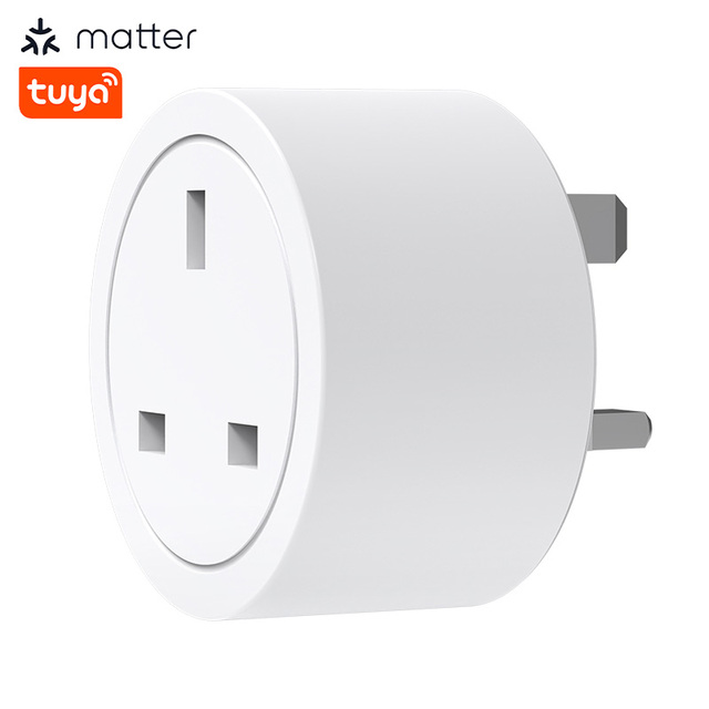 LEDEAST NAS-WR16WM 16A Mini Matter Plug UK Tuya Matter Wifi Smart Plug Socket Compatible With Alexa Google Home