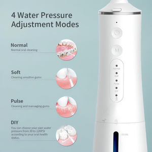 Tanque de agua recargable por USB de 300ml, hilo <span class=keywords><strong>dental</strong></span> eléctrico, portátil, inalámbrico para IPX7, resistente al agua, uso en Hotel, 5 presiones - Product Image 3
