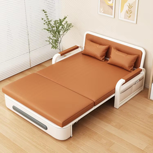 Çekyat tek kat oturma odası tek kişilik yatak balkon çok fonksiyonlu deri kanape çekyat - Product Image 3