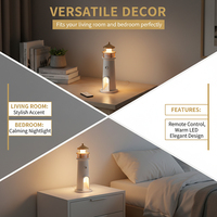 Lampe de projection lunaire en forme de phare, veilleuse LED, projecteur avec haut-parleur sans fil, télécommande, lumière d'ambiance pour chambre