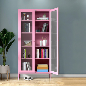 Display Cabinet With Glass Doors Living Room Wardrobe Double Door Storage Metal Furniture Sliding Glass Door Display Cabinet