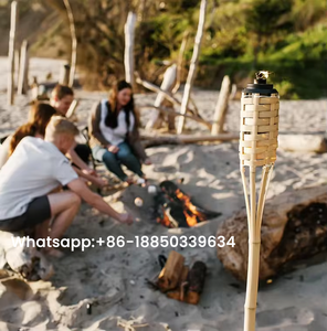 <strong>Bamboo</strong> <strong>Tiki</strong> <strong>Torches</strong> 90/120cm <strong>Tiki</strong> <strong>Torches</strong> Landscape Lights with Fuel for Outdoor Decking - Product Image 6
