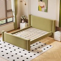 Neues cremeweißes Massivholz bett, modernes helles Luxus-Einzel-und Doppelbett, Schlafzimmer ablage