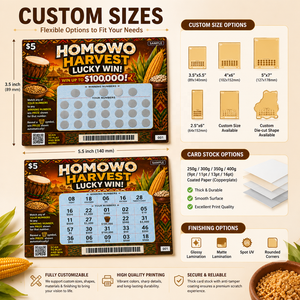 Factory Custom Harvest Festival Theme Winning Offset Printing Scratch Instant Full Color Print Lottery Scratch <b>Tickets</b> - Product Image 2