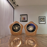 Lampe de nuit en cristal double face Star, lumière LED, galaxie solaire, boule de cristal laser 3D, alimentée par USB, lampe de nuit pour chambre à coucher, décoration de bureau