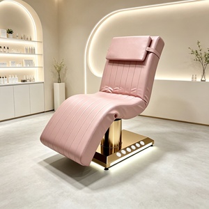 Luxury Adjustable Height <b>Foldable</b> Beauty Salon Curved pink Beauty Massage <b>Table</b> Lash Bed - Product Image 2