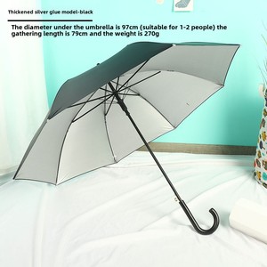 Bán buôn Bạc tráng bán tự động mặt trời bảo vệ dù che ô cho nam giới phụ nữ kinh doanh thẳng cong xử lý ô - Product Image 6