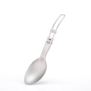 Vaisselle portable, cuillère en titane pliable, de haute qualité, sans danger pour les aliments, ultralégère, écologique, kit d'ustensiles de camping urbain - Product Image 1
